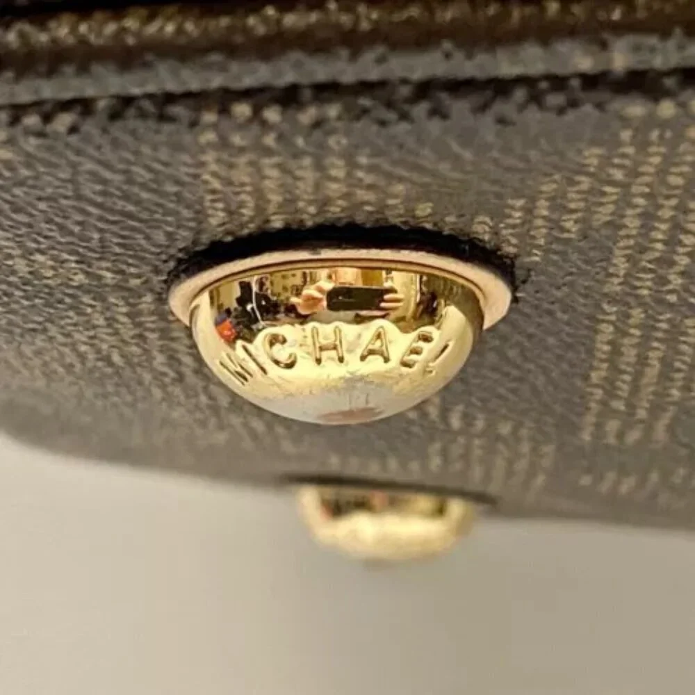 Michael Kors Signature Jet Set East West Top‎ Zip Tote Brown Khaki Saffiano EUC